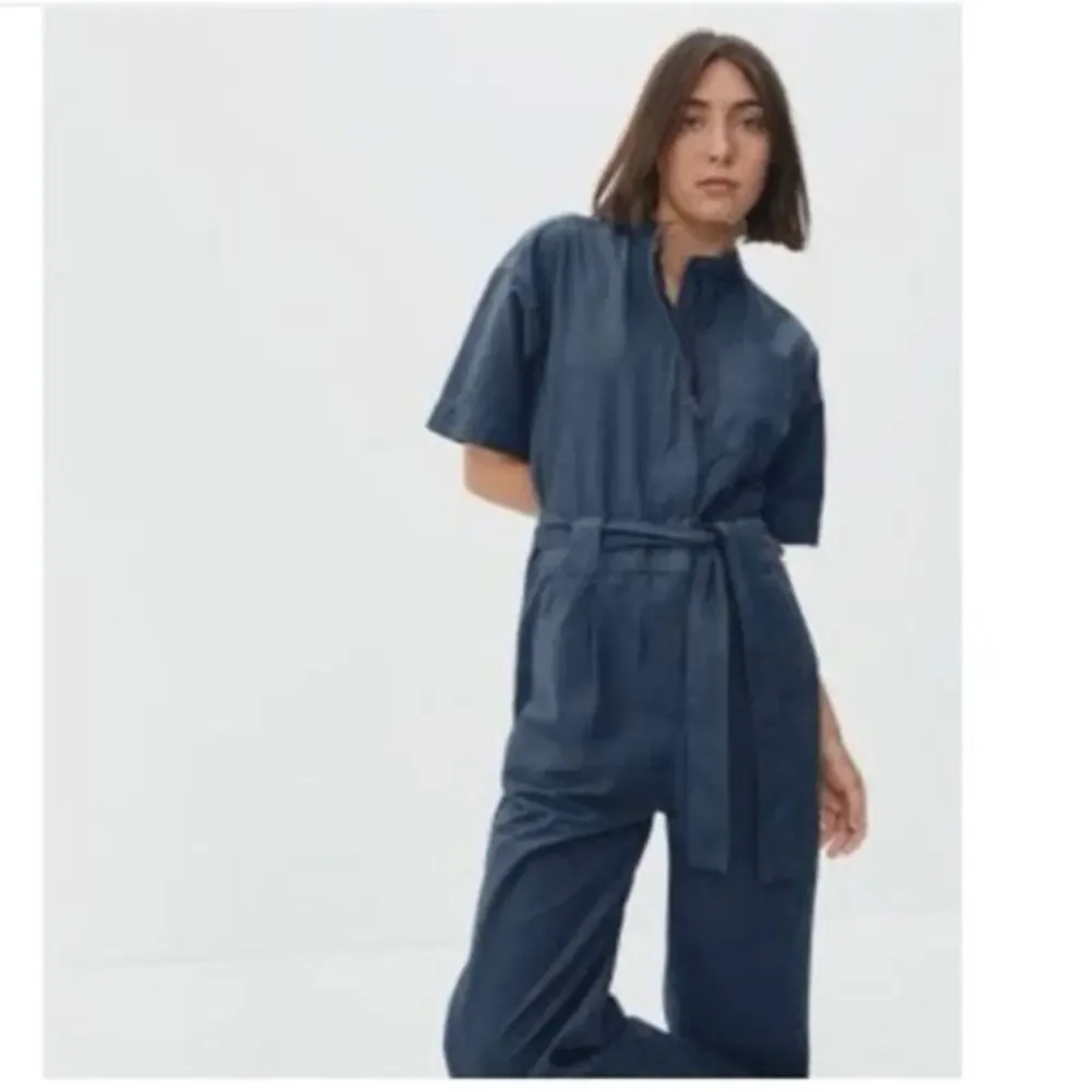 Everlane Short-sleeve Jumpsuit size 6 organic cotton boiler‎ suit workwear khaki